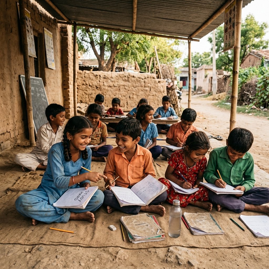 Child reading a book, representing our focus on education